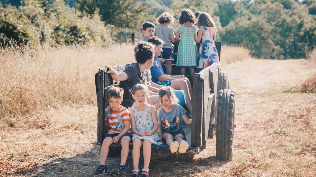 Kids on a tractor, news south of France holidays with toddlers, Country kids